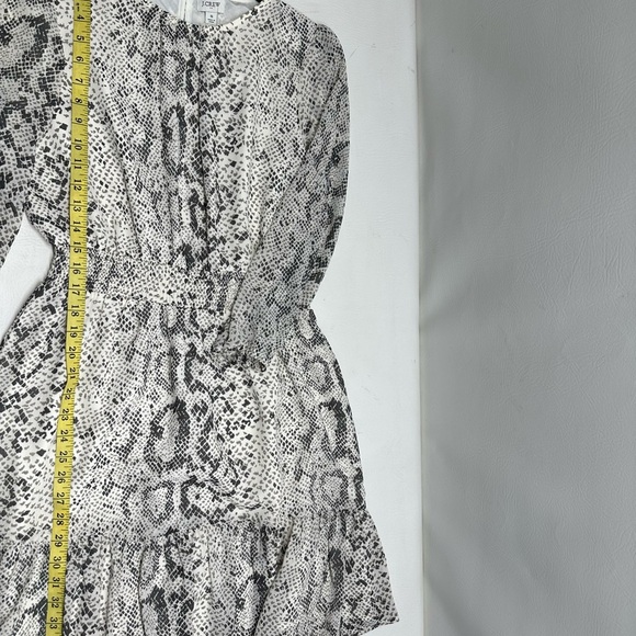J. Crew Women's Animal Reptile print smocked-waist dress AK925 Grey/White small - Picture 5 of 11